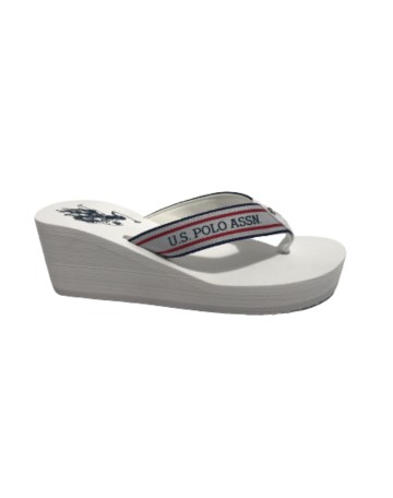 Infradito US Polo zeppa Chany 003 in gomma TC 60 PL 25 white DS23UP02