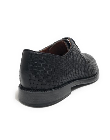 Scarpe uomo  francesina in pelle intrecciata blu navy US23EL05 1324