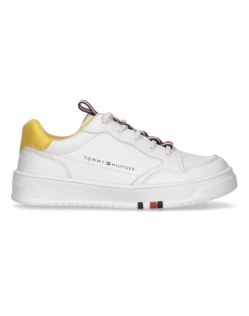 Scarpe Tommy Hilfiger sneaker in ecopelle white/ yellow ZS23TH08 T3X9-32853