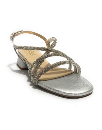 Sandalo Kess TC 45 Metal grain silver pelle DS23KE01 23121