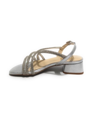 Sandalo Kess TC 45 Metal grain silver pelle DS23KE01 23121