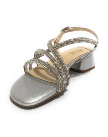Sandalo Kess TC 45 Metal grain silver pelle DS23KE01 23121