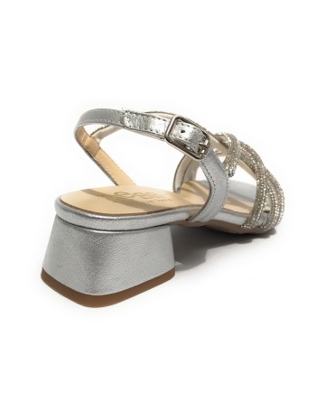 Sandalo Kess TC 45 Metal grain silver pelle DS23KE01 23121