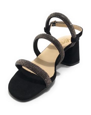 Sandalo Kess TC 65 pelle scamosciata nero DS23KE07 23159