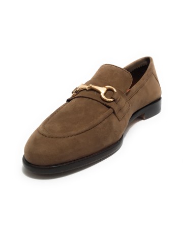 Mocassino uomo  in pelle scamosciata new taupe US23EL06 2005