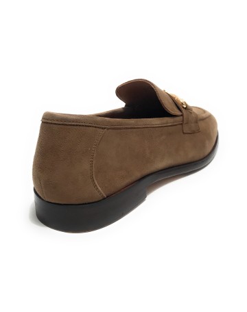 Mocassino uomo  in pelle scamosciata new taupe US23EL06 2005