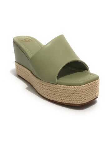 Scarpe donna Gold&gold sandalo con zeppa ecopelle verde DS23GG19 GD689