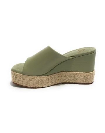 Scarpe donna Gold&gold sandalo con zeppa ecopelle verde DS23GG19 GD689