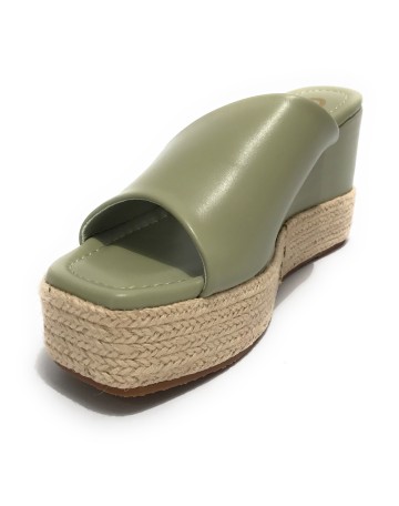 Scarpe donna Gold&gold sandalo con zeppa ecopelle verde DS23GG19 GD689