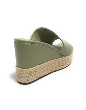 Scarpe donna Gold&gold sandalo con zeppa ecopelle verde DS23GG19 GD689