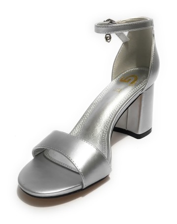 Scarpe donna Gold&gold sandalo con tacco ecopelle silver DS23GG37 GD815