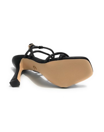 Scarpe donna Gold&gold sandalo con tacco ecopelle/ strass nero DS23GG41 GD772