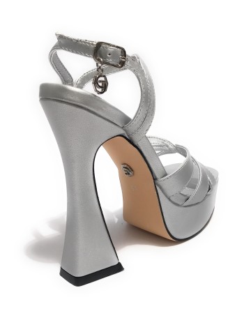 Scarpe donna Gold&gold sandalo con tacco ecopelle silver DS23GG35 GD821