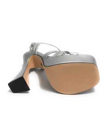 Scarpe donna Gold&gold sandalo con tacco ecopelle silver DS23GG35 GD821