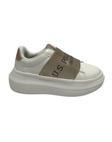 Scarpe US Polo sneaker Helis 016 white/ gold  ZS23UP03