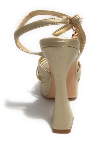 Scarpe donna Gold&gold sandalo con tacco ecopelle gold DS23GG48 GD821