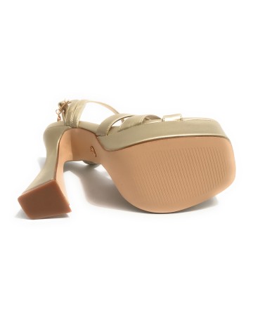 Scarpe donna Gold&gold sandalo con tacco ecopelle gold DS23GG48 GD821