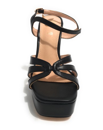 Scarpe donna Gold&gold sandalo con tacco ecopelle nero DS23GG50 GD821