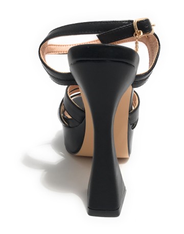 Scarpe donna Gold&gold sandalo con tacco ecopelle nero DS23GG50 GD821