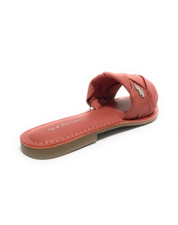 Ciabatta donna US Polo Linda 003 pelle fondo gomma pink DS23UP04