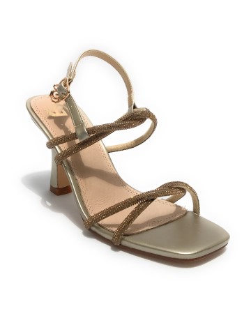 Scarpe donna Gold&gold sandalo con tacco ecopelle/ strass gold DS23GG55 GD772