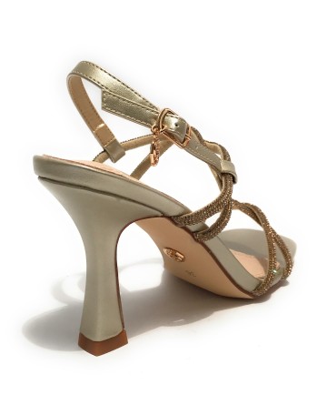 Scarpe donna Gold&gold sandalo con tacco ecopelle/ strass gold DS23GG55 GD772