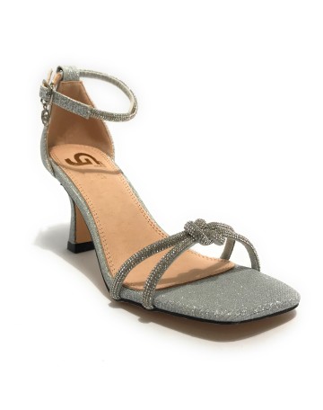 Scarpe donna Gold&gold sandalo con tacco lurex silver DS23GG57 GP23-439