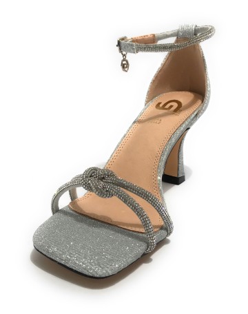 Scarpe donna Gold&gold sandalo con tacco lurex silver DS23GG57 GP23-439