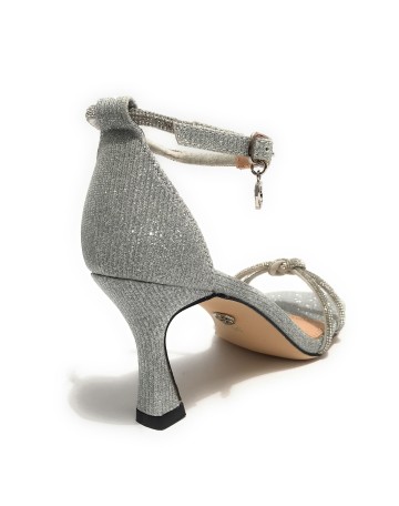 Scarpe donna Gold&gold sandalo con tacco lurex silver DS23GG57 GP23-439