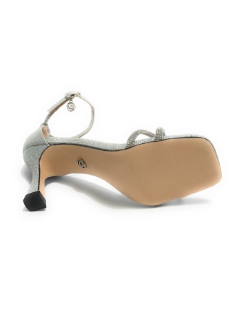 Scarpe donna Gold&gold sandalo con tacco lurex silver DS23GG57 GP23-439