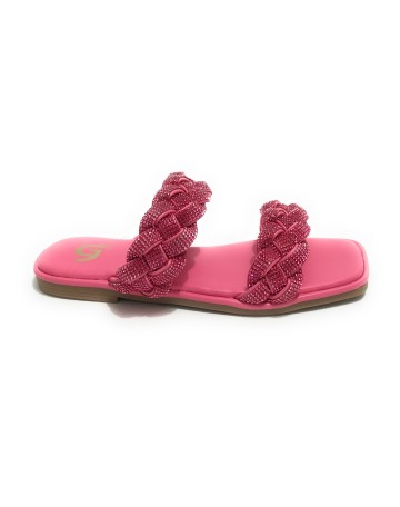 Scarpe donna Gold&gold ciabatta in ecopelle con strass fuxia DS23GG65 GP23-476