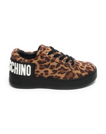 Scarpe donna Love Moschino sneaker in ecopelle cavallino leopard D22MO07 JA15573
