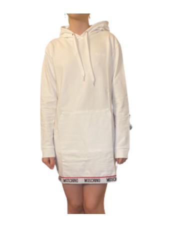 Maxi felpa Moschino con cappuccio donna bianco ES23MO07 V6A1784 4409