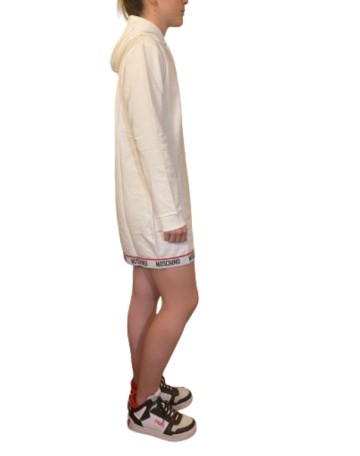 Maxi felpa Moschino con cappuccio donna bianco ES23MO07 V6A1784 4409