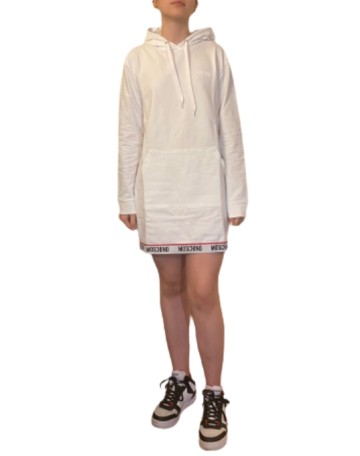 Maxi felpa Moschino con cappuccio donna bianco ES23MO07 V6A1784 4409