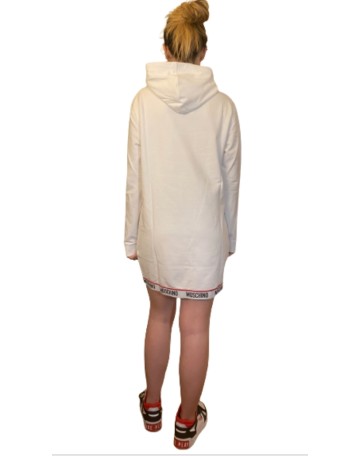 Maxi felpa Moschino con cappuccio donna bianco ES23MO07 V6A1784 4409