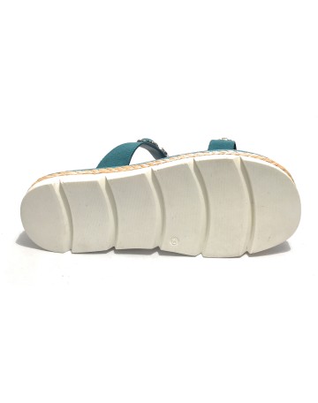Scarpe donna  sandalo/ ciabatta in pelle scamosciata colore blu DS23EL07 281
