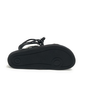 Scarpe donna  sandalo in pelle nappa nero con strass DS23EL14 302