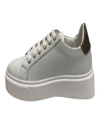 Scarpe donna Borbonese sneaker in pelle white/ natural op DS23BO04 6DX901