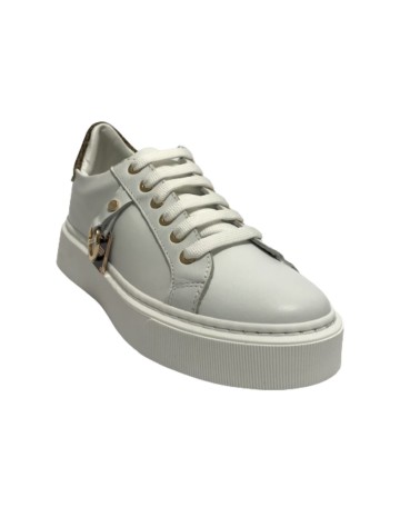 Scarpe donna Borbonese sneaker in pelle white/ natural op DS23BO04 6DX901