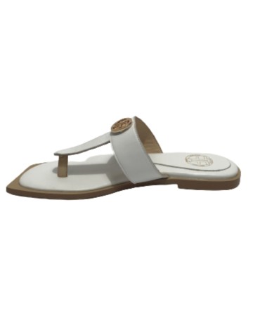 Scarpe donna ciabatta infradito Fracomina in pelle bianco DS23FR08 F723SS1001L40101