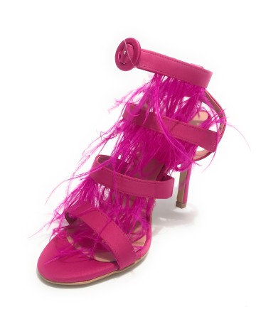 Scarpe donna sandalo in pelle fuxia tacco 9 DS23EL18