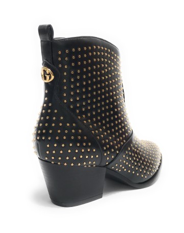 Scarpe donna ankle boot Guess Boyta ecopelle black/gold D24GU14 FL7BOYPEL10