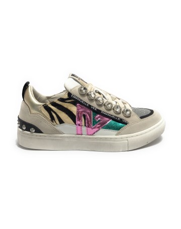 Scarpe donna sneaker Emanuélle Vee Olivia zebra/ multicolor D24EV05 432P-801-11-P011CB