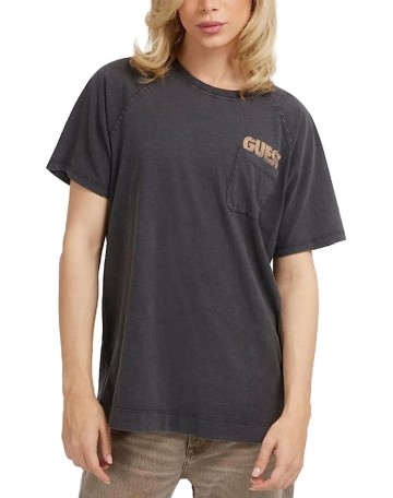 T-shirt Uomo Guess Raglan tasca frontale blu E24GU48 M3YI33K6XN4