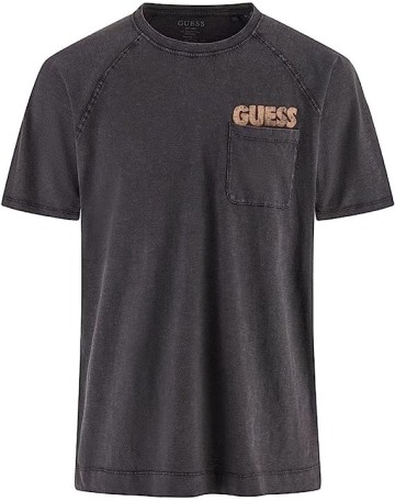 T-shirt Uomo Guess Raglan tasca frontale blu E24GU48 M3YI33K6XN4