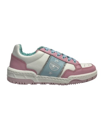 Scarpe donna sneaker Chiara Ferragni CF1 white/ pink/ light blue D24CF01 CF3203 154