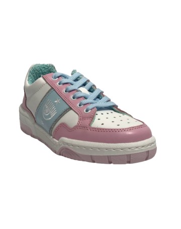 Scarpe donna sneaker Chiara Ferragni CF1 white/ pink/ light blue D24CF01 CF3203 154