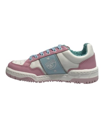 Scarpe donna sneaker Chiara Ferragni CF1 white/ pink/ light blue D24CF01 CF3203 154