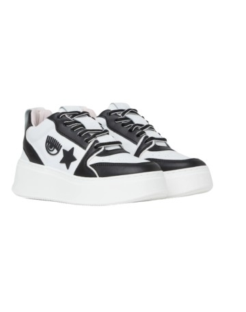 Scarpe donna sneaker Chiara Ferragni School white/ black D24CF03 CF3217 034